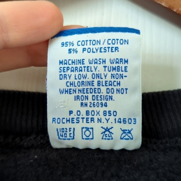 Champion 80's Vintage Logo Embroidered Pullover Crewneck Sweatshirt Black XL - Picture 5 of 12